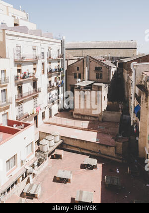 Cortile residenziale di Barcellona, Spagna Foto Stock