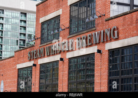 Il fischio del vapore Brewing Company building a Toronto in Canada Foto Stock