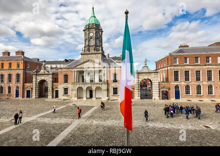 Il cortile del Castello di Dublino a Dublino, Irlanda. Foto Stock