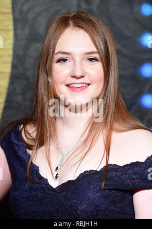 Caitlin Blackwood frequentando il Gold Movie Awards 2019, tenutosi a Regent Street Cinema in Marylebone, London. Foto Stock