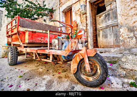 In rovina in moto il mastice medievale Borgo di Mesta sull isola di Chios, Grecia Foto Stock