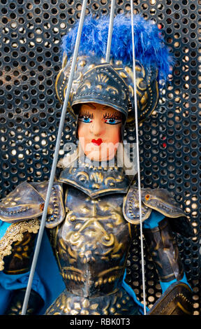 Ritratto di un personaggio famoso dei burattini. Creato da un maestro puparo ancora presente. Essa deriva dalla tradizione delle marionette che ci è stato consegnato Foto Stock