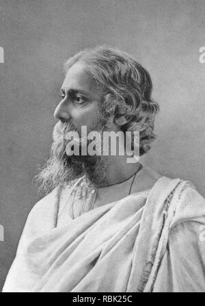 RABINDRANATH TAGORE (1861-1941) poeta indiano, musicista e artista Foto Stock