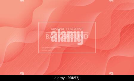 La forma ondulata di astrazione in rosso il colore di sfondo di formatura con casella di messaggio Illustrazione Vettoriale