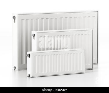 Radiatore isolato su sfondo bianco. 3D'illustrazione. Foto Stock