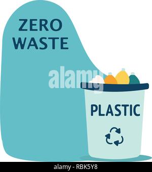 Moderno Recycle Plastic Waste Bin e Cestino oggetto Illustrazione Set, adatto per Illustrazione, Book Graphics, icone, Game Asset, E altro Illustrazione Vettoriale