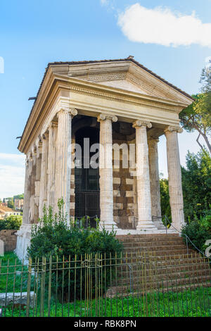 Il Tempio di Portunus nel Foro Boario a Roma. Italia Foto Stock