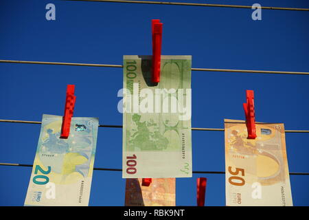 Concetto di riciclaggio di denaro Foto Stock