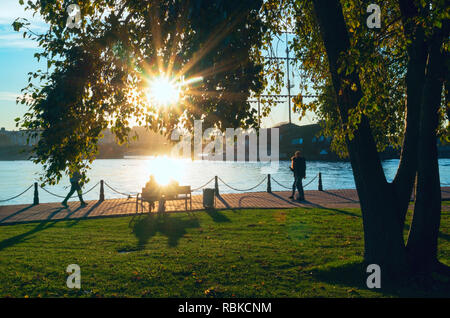 Kronverksky stretto. Isola di lepre. A San Pietroburgo in autunno Foto Stock