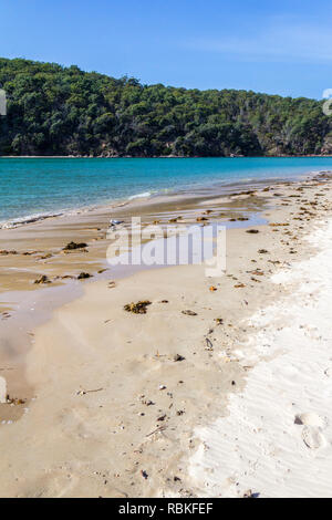 Spiaggia da Pambula estuario del fiume, Nuovo Galles del Sud, Australia Foto Stock