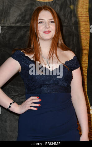 Londra, Regno Unito. 10 gen 2019. Caitlin Blackwood Arrivers al Gold Movie Awards a Regent Street Cinema il 10 gennaio 2019, Londra, Regno Unito. Credito: Picture Capital/Alamy Live News Foto Stock