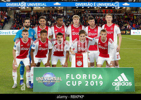 ORLANDO, 10-01-2019 , Orlando City Stadium, foto del team durante la Florida Cup gioco Ajax - Flamengo . Foto Stock