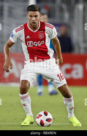 ORLANDO, 10-01-2019 , Orlando City Stadium, Ajax player Lisandro Magallan durante la Florida Cup gioco Ajax - Flamengo . Foto Stock