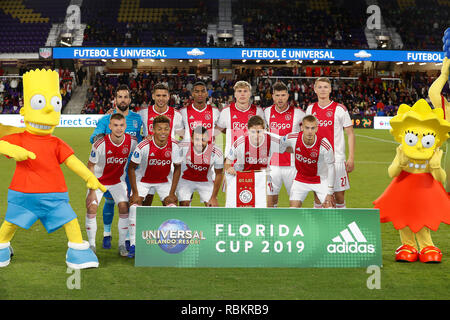 ORLANDO, 10-01-2019 , Orlando City Stadium, foto del team durante la Florida Cup gioco Ajax - Flamengo . Foto Stock