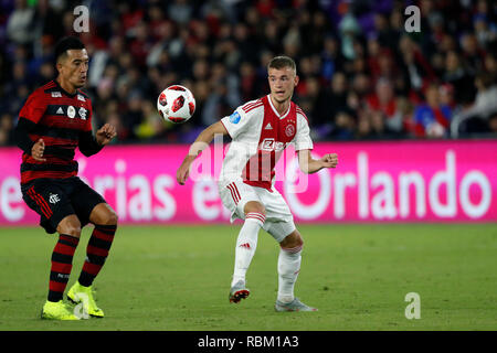 ORLANDO, 10-01-2019 , Orlando City Stadium, Daley Sinkgraven durante la Florida Cup gioco Ajax - Flamengo 2-2. Foto Stock