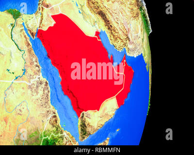 Paesi CCASG sul modello realistico del pianeta Terra con i confini e molto dettagliata della superficie pianeta. 3D'illustrazione. Gli elementi di questa immagine furn Foto Stock