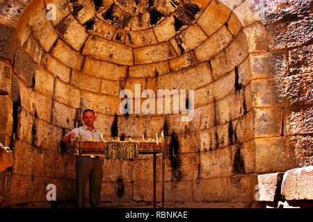 Cappella di Nabi Ayoub in Seraya rovine. Hauran Qanawat. Siria, Medio Oriente Foto Stock