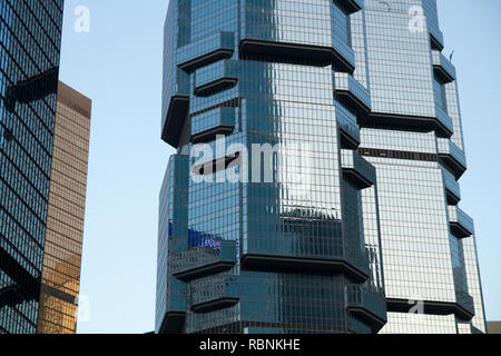 Lippo centro complesso grattacielo completato nel 1988, Hong Kong Foto Stock