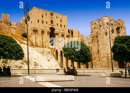 Il Citadelle Fort. Aleppo. Siria, Medio Oriente Foto Stock