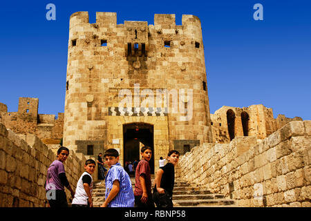 Il Citadelle Fort. Aleppo. Siria, Medio Oriente Foto Stock