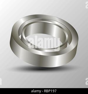 Illustrazione vettoriale di 3d anelli in metallo Illustrazione Vettoriale