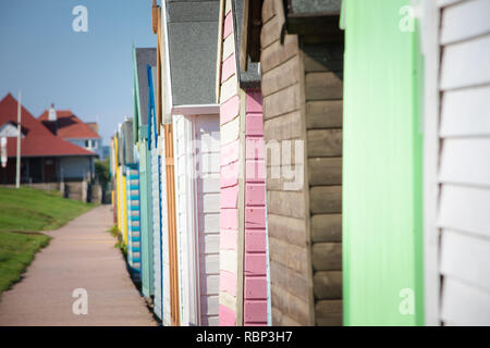 Spiaggia di capanne in Herne Bay , Kent, Inghilterra Foto Stock