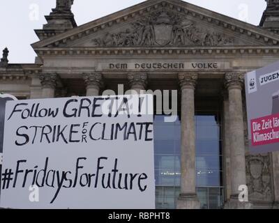 "FridaysForFuture' Berlino protesta 14-12-2018 03. Foto Stock