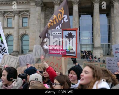 "FridaysForFuture' Berlino protesta 14-12-2018 25. Foto Stock