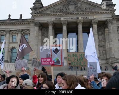 "FridaysForFuture' Berlino protesta 14-12-2018 26. Foto Stock