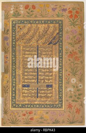 " Ritratto di Qilich Khan Turani', Folio da Shah Jahan Album Foto Stock