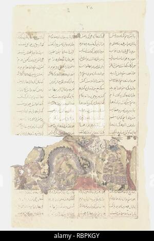 "Rustam combatte il drago (Rustam il terzo corso)', Folio da un Shahnama (Libro dei Re) Foto Stock