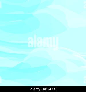Acquerello blu sfondo astratto. Nuvole, cielo, le onde del mare. Modello di colore. Illustrazione Vettoriale. Illustrazione Vettoriale