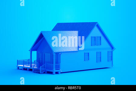 Illustrazione di una casa blu. Foto Stock