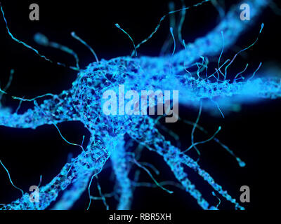 Illustrazione di un abstract del plesso di cellule nervose. Foto Stock