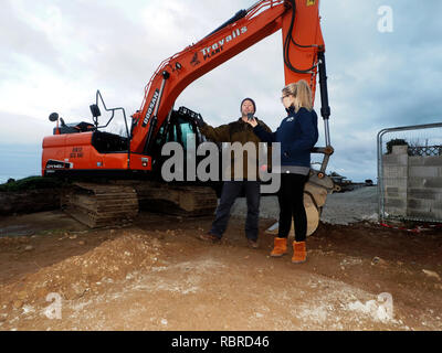 Protesta dei cittadini al land grab in Cornovaglia Foto Stock