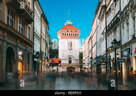 Cracovia in Polonia. Porta Florianska Cracovia, il medievale Florianska - San Fiorino. UNESCO - Sito Patrimonio dell'umanità. Foto Stock