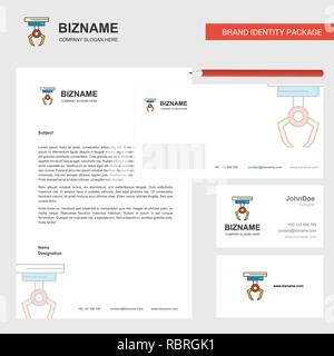 Gancio Business la carta intestata, la busta e il biglietto da visita Design template vettoriale Illustrazione Vettoriale