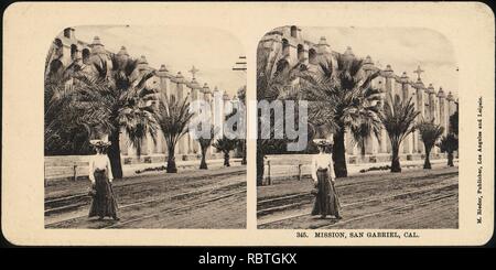 -Gruppo di 4 Stereografia viste delle missioni della California- Foto Stock