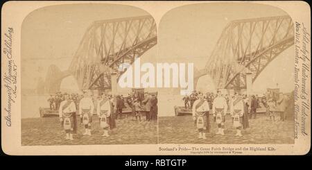 -Gruppo di 7 Stereografia viste del Forth Bridge, Queensferry, Scozia- Foto Stock