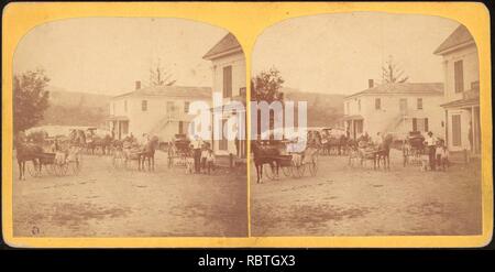 -Gruppo di 9 Stereografia viste di carrelli, Stagecoaches, e carri- Foto Stock