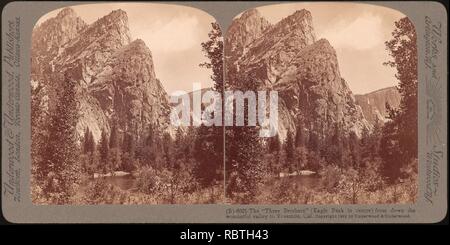 -Gruppo di 23 Stereografia vedute della valle di Yosemite alloggiato in originario editore della scatola- Foto Stock