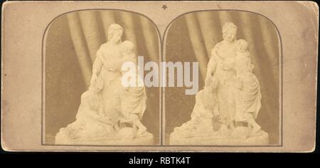 -Coppia di primi stereografia viste del British statue- Foto Stock