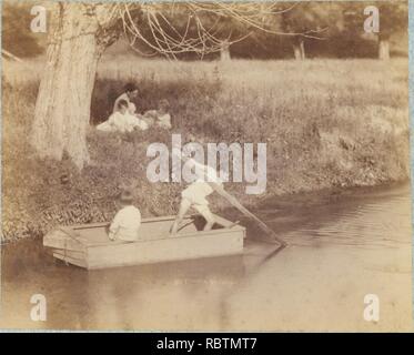 -Due ragazzi giocare al Creek, 4 luglio 1883- Foto Stock