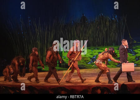 Londra, Inghilterra. Xi Gennaio 201, membri del cast del Cirque Du Soleil eseguire in "Cirque Du Soleil Totem' Prove abito presso la Royal Albert Hall ,l'Inghilterra, © Jason Richardson / Alamy Live News Foto Stock