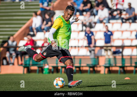 Marbella, Spagna. Xii gen, 2019. MARBELLA - 12-01-2019, olandese Eredivisie calcio stagione 2018/2019. Feyenoord player Renato Tapia durante il match Feyenoord - Karlsruher SC. Credito: Pro scatti/Alamy Live News Foto Stock