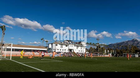 Marbella, Spagna. Xii gen, 2019. MARBELLA - 12-01-2019, olandese Eredivisie calcio stagione 2018/2019. Panoramica durante la partita Feyenoord - Karlsruher SC. Credito: Pro scatti/Alamy Live News Foto Stock