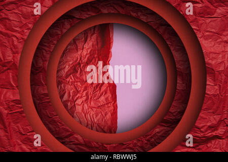 Abstract sfondo rosso nel taglio carta stile. Foto Stock