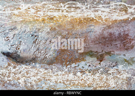 Sfondo astratto, vari pigmenti e coloranti di creare una trama ricca. Foto Stock