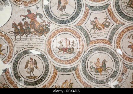 Il mosaico, il trionfo di Nettuno, Bardo Museo Nazionale, Tunisi, Tunisia, Africa Foto Stock