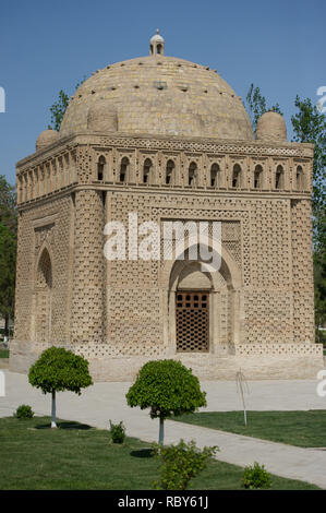 Il mausoleo di Samanid a Bukhara, Uzbekistan. Foto Stock